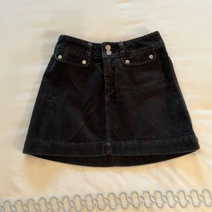 Black corduroy mini skirt